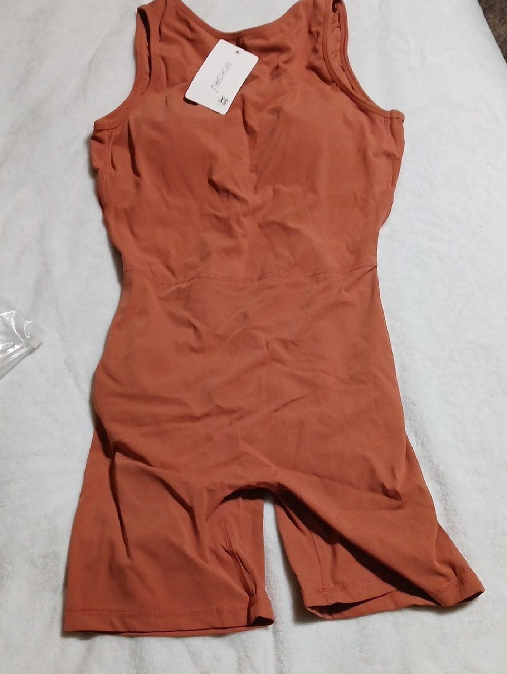 Sleeveless Rust Tank Romper Jumpsuit by Unknown Brand